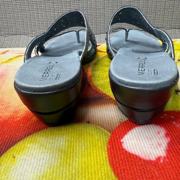 Merrell Select Fresh Air Cushion Womens Leather Comfort Sandals Slip On Wedge Me - Picture 4 of 8